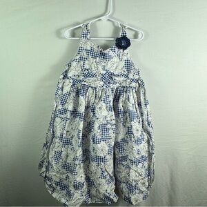 Marmellata Blue White Floral Dress Girls Size 6